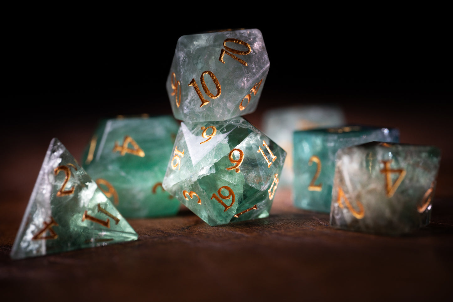 Arcane Spring Gemstone Dice Set