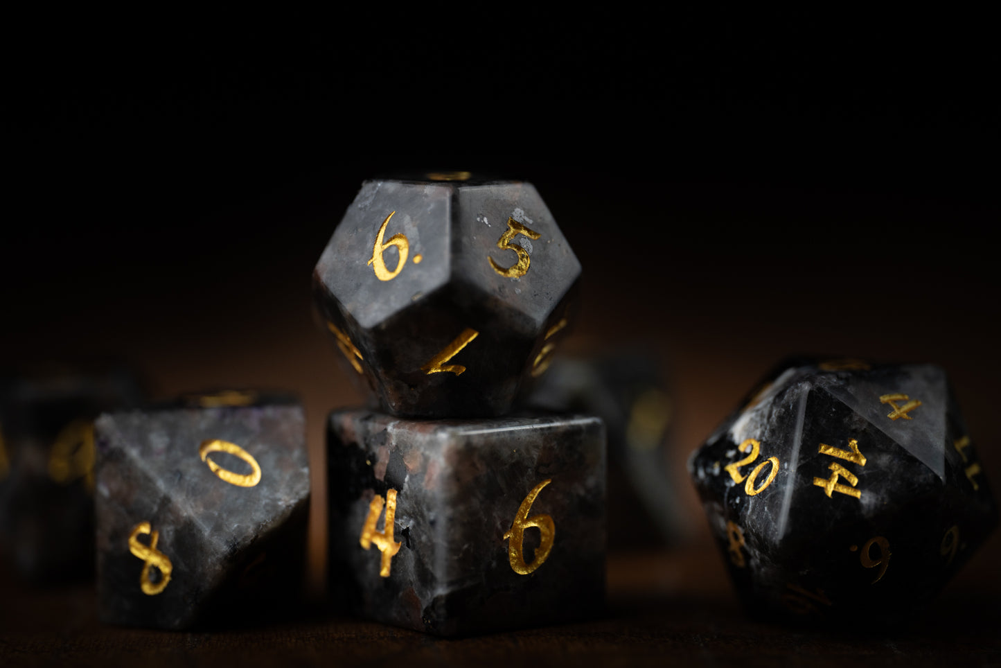 Lanternstone Gemstone Dice Set