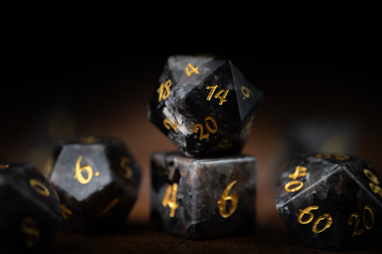 Lanternstone Gemstone Dice Set