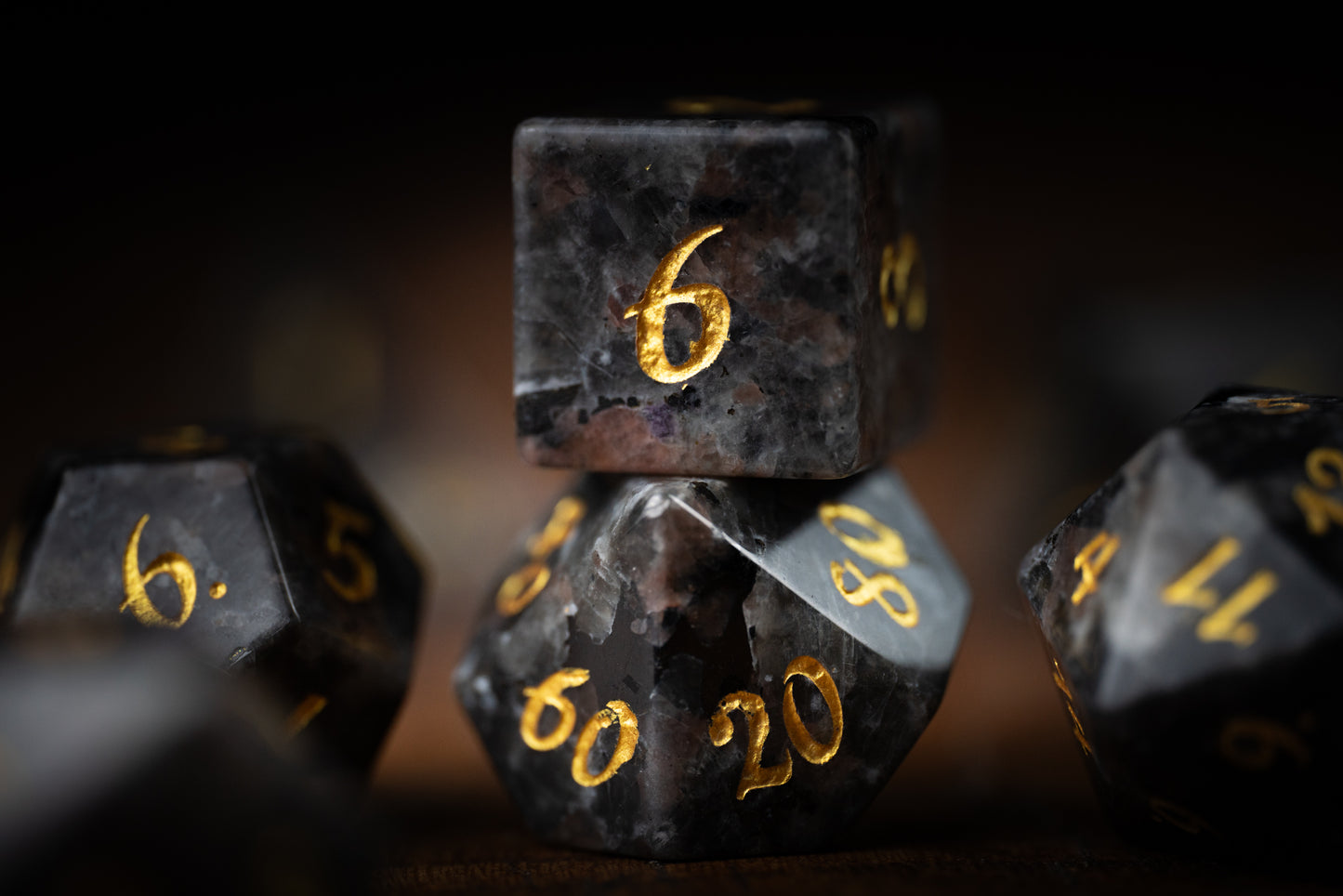 Lanternstone Gemstone Dice Set
