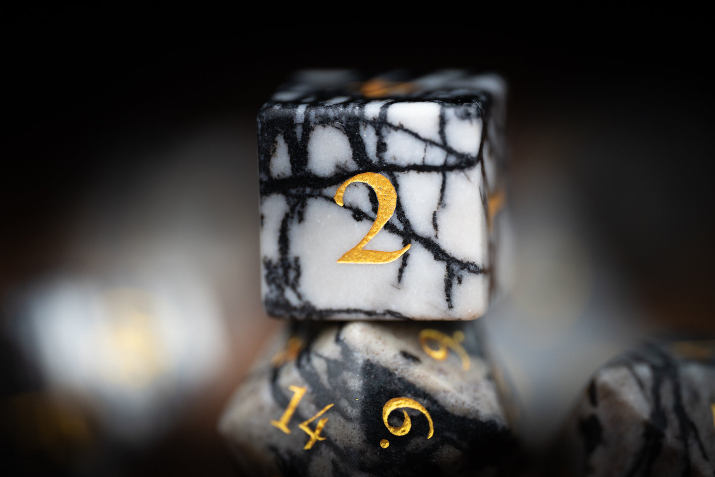 Midnight Quarry Gemstone Dice Set