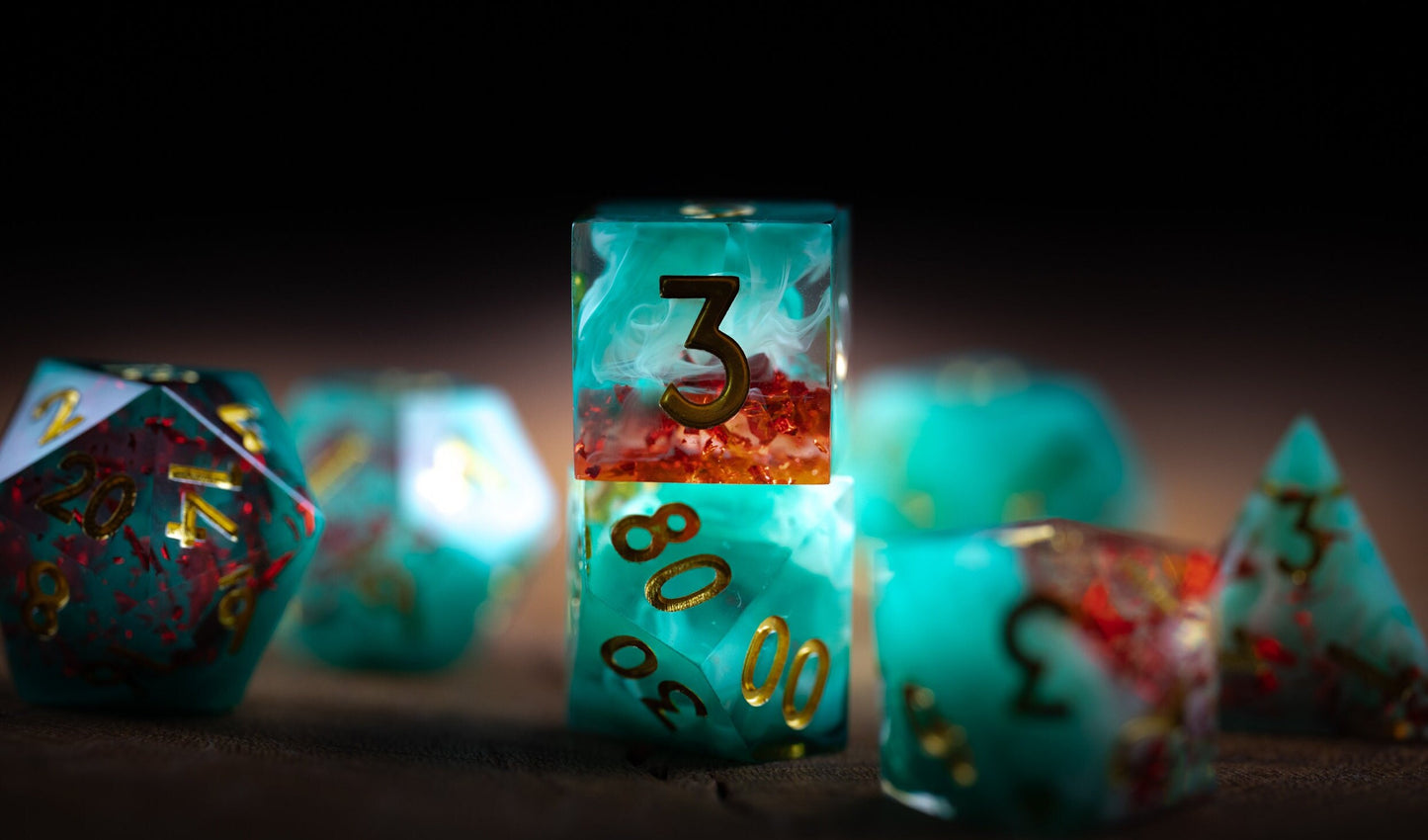Interstellar Magma Tide Space Dice Set