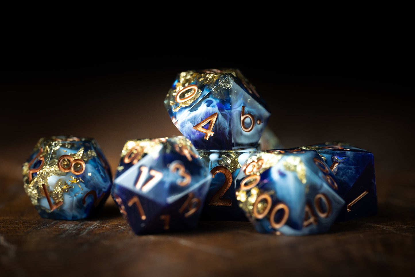 Golden Nightfall Dice Set