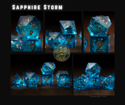 Glacial Starburst Liquid Core Dice Set