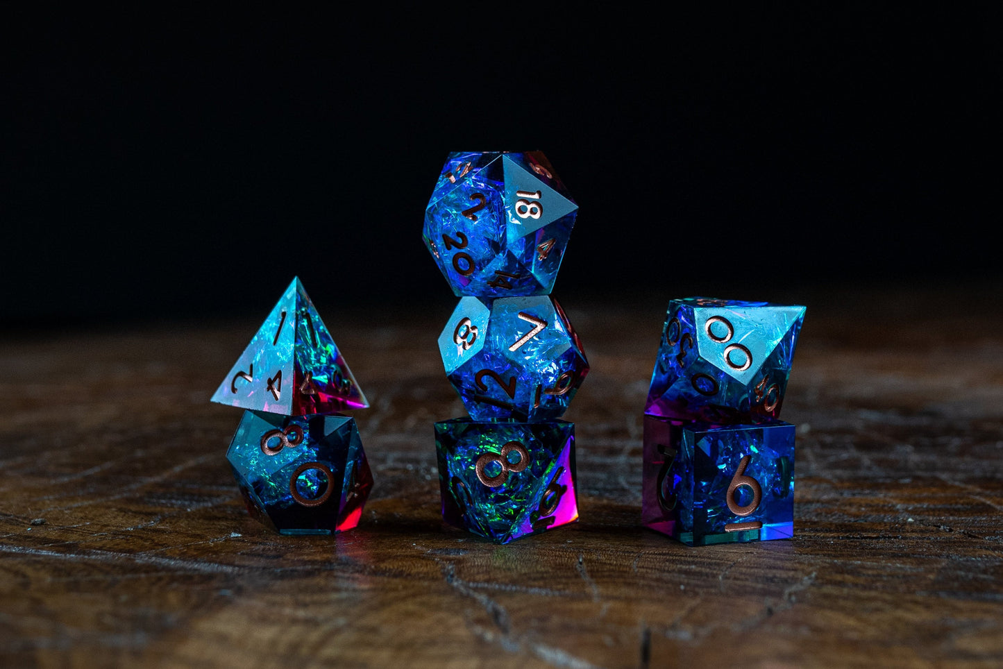 Super Nova Space Dice Set: Sharp Edge Resin Galaxy Dice for D&D Adventures