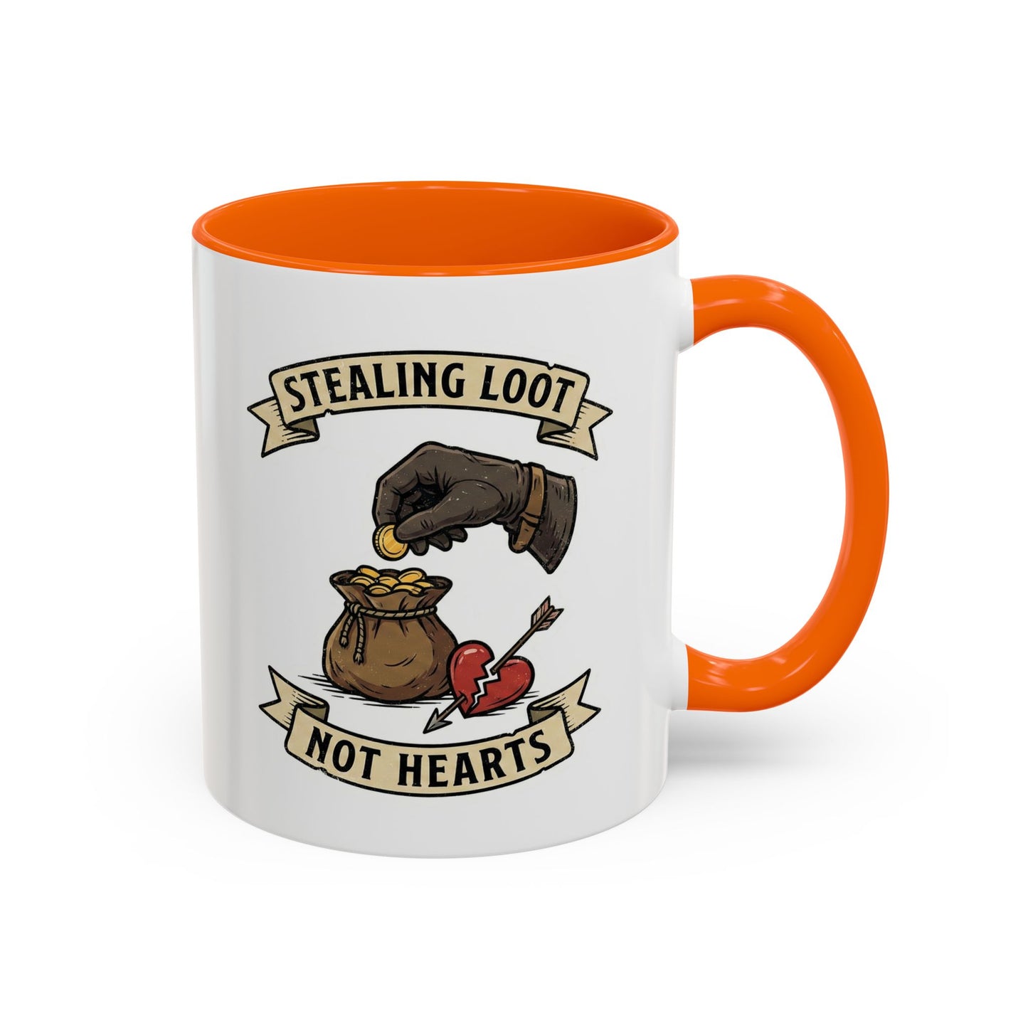 Stealing Loot Not Hearts Coffee Mug - RPG Thief Accent Mug (11/15oz)