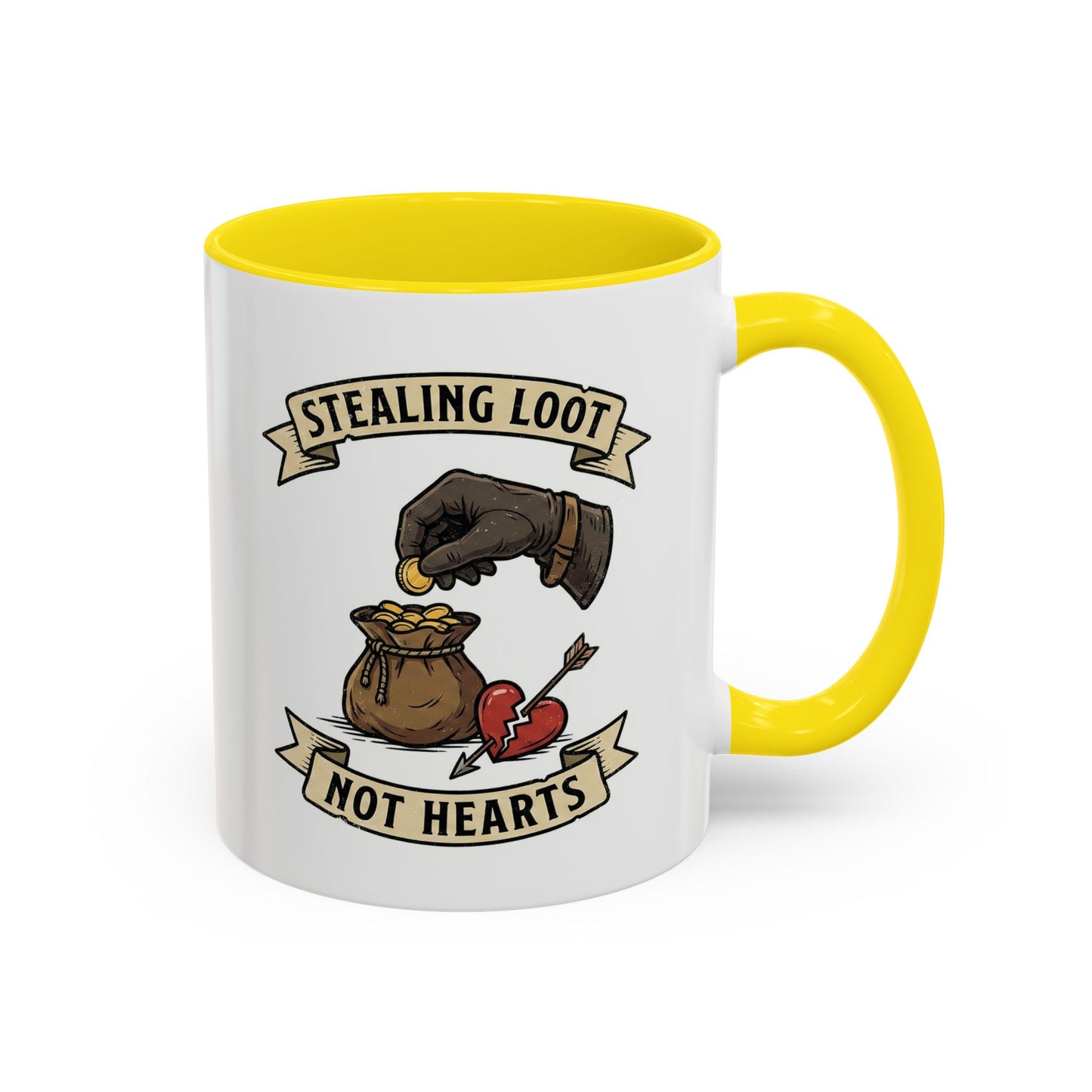 Stealing Loot Not Hearts Coffee Mug - RPG Thief Accent Mug (11/15oz)