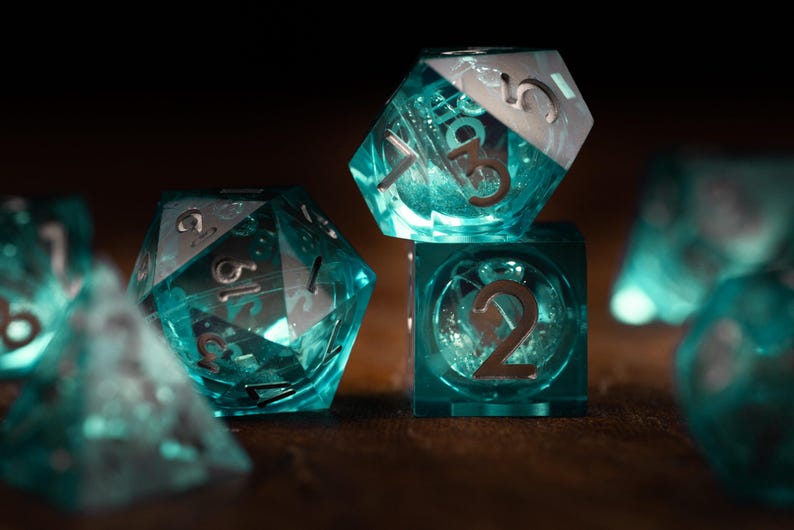 Glacial Starburst Liquid Core Dice Set