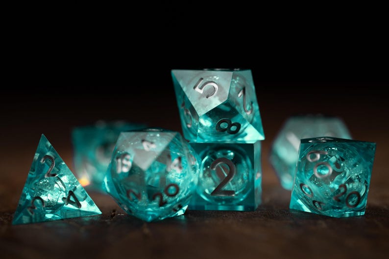 Glacial Starburst Liquid Core Dice Set