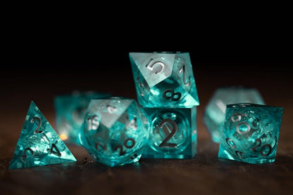 Glacial Starburst Liquid Core Dice Set