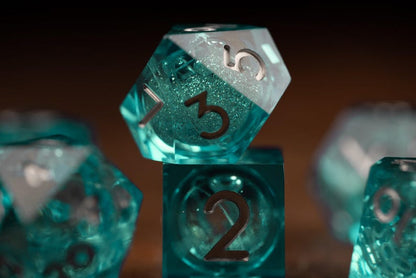 Glacial Starburst Liquid Core Dice Set
