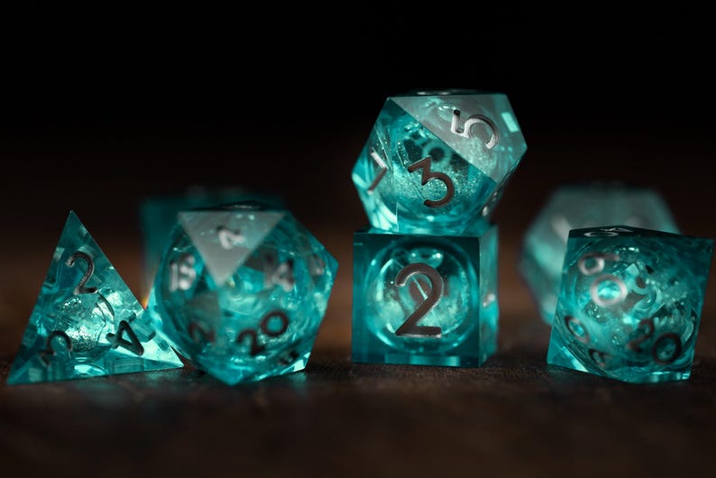 Glacial Starburst Liquid Core Dice Set