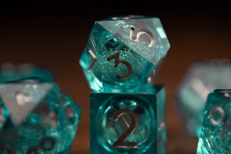 Glacial Starburst Liquid Core Dice Set