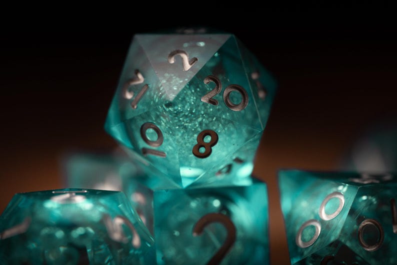 Glacial Starburst Liquid Core Dice Set