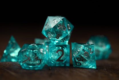 Glacial Starburst Liquid Core Dice Set