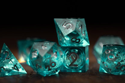 Glacial Starburst Liquid Core Dice Set