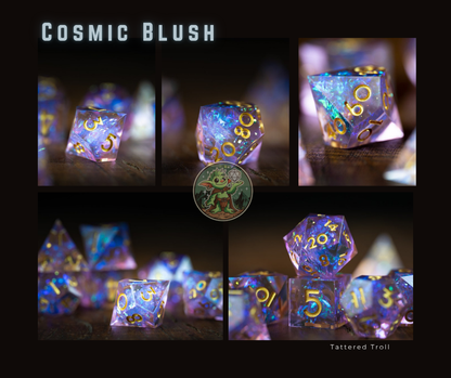 Rose Nebula Space Dice Set