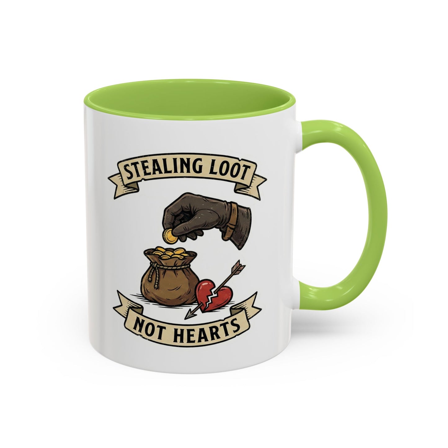 Stealing Loot Not Hearts Coffee Mug - RPG Thief Accent Mug (11/15oz)