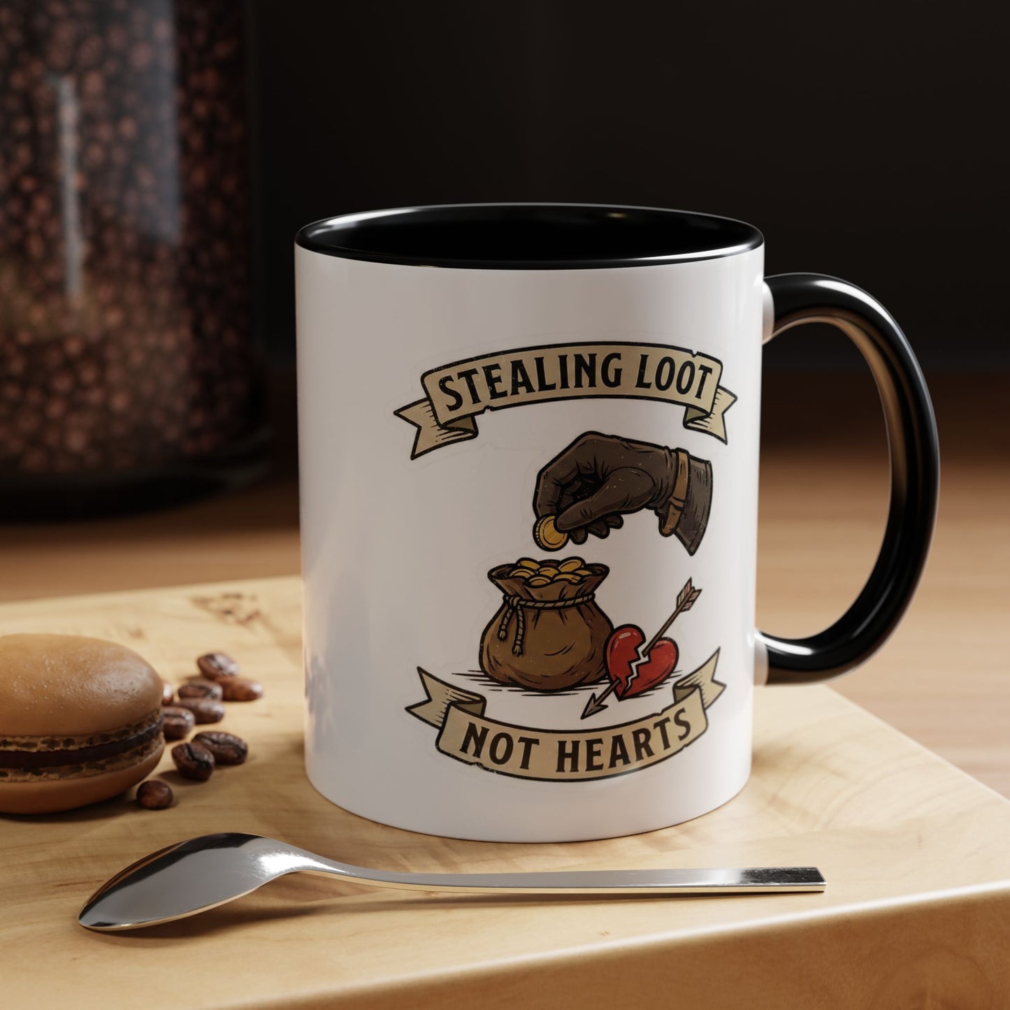 Stealing Loot Not Hearts Coffee Mug - RPG Thief Accent Mug (11/15oz)