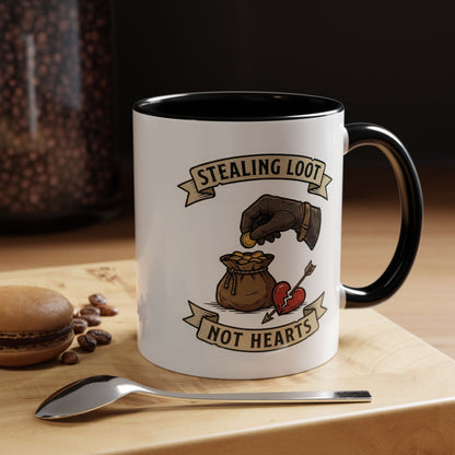 Stealing Loot Not Hearts Coffee Mug - RPG Thief Accent Mug (11/15oz)