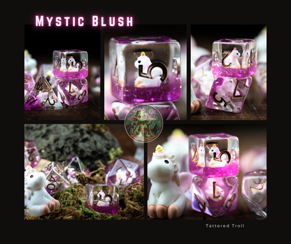 Mystic Blush Unicorn Dice Set