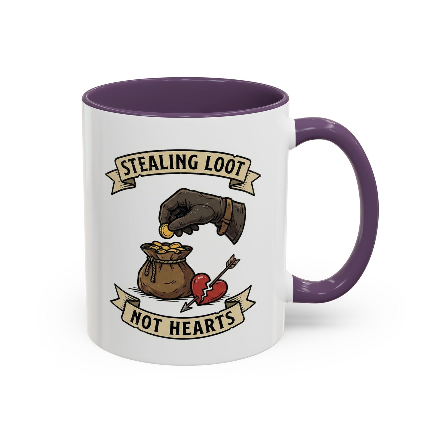 Stealing Loot Not Hearts Coffee Mug - RPG Thief Accent Mug (11/15oz)