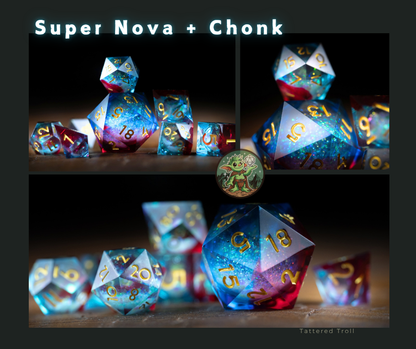 Sapphire Storm + Chonk 35mm D20 8 Piece Set
