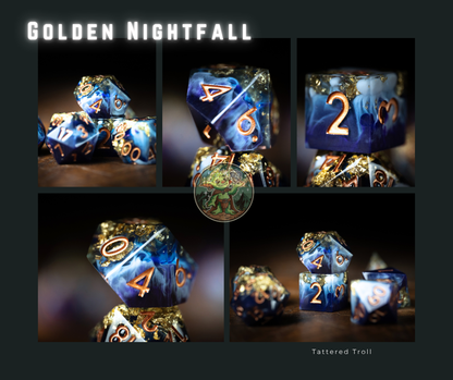 Golden Nightfall Dice Set