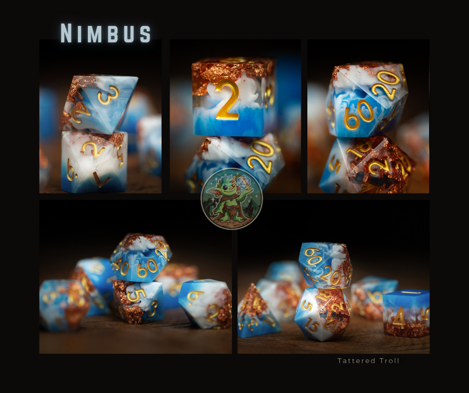 Nebula Nightfall Dice Set – Nimbus color variant