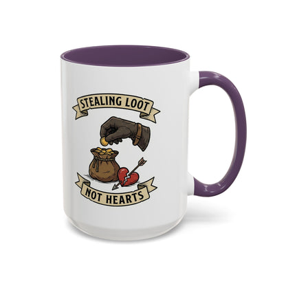 Stealing Loot Not Hearts Coffee Mug - RPG Thief Accent Mug (11/15oz)