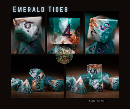 Emerald Tides Green Dice Set