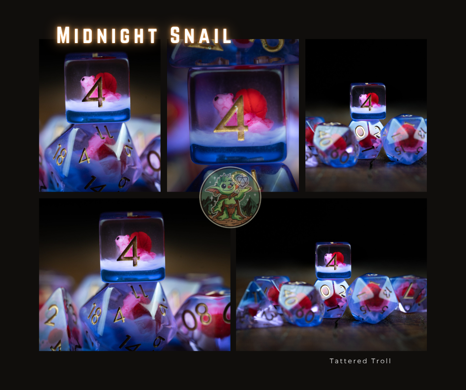 Azure Feather-tails Duck Dice Set