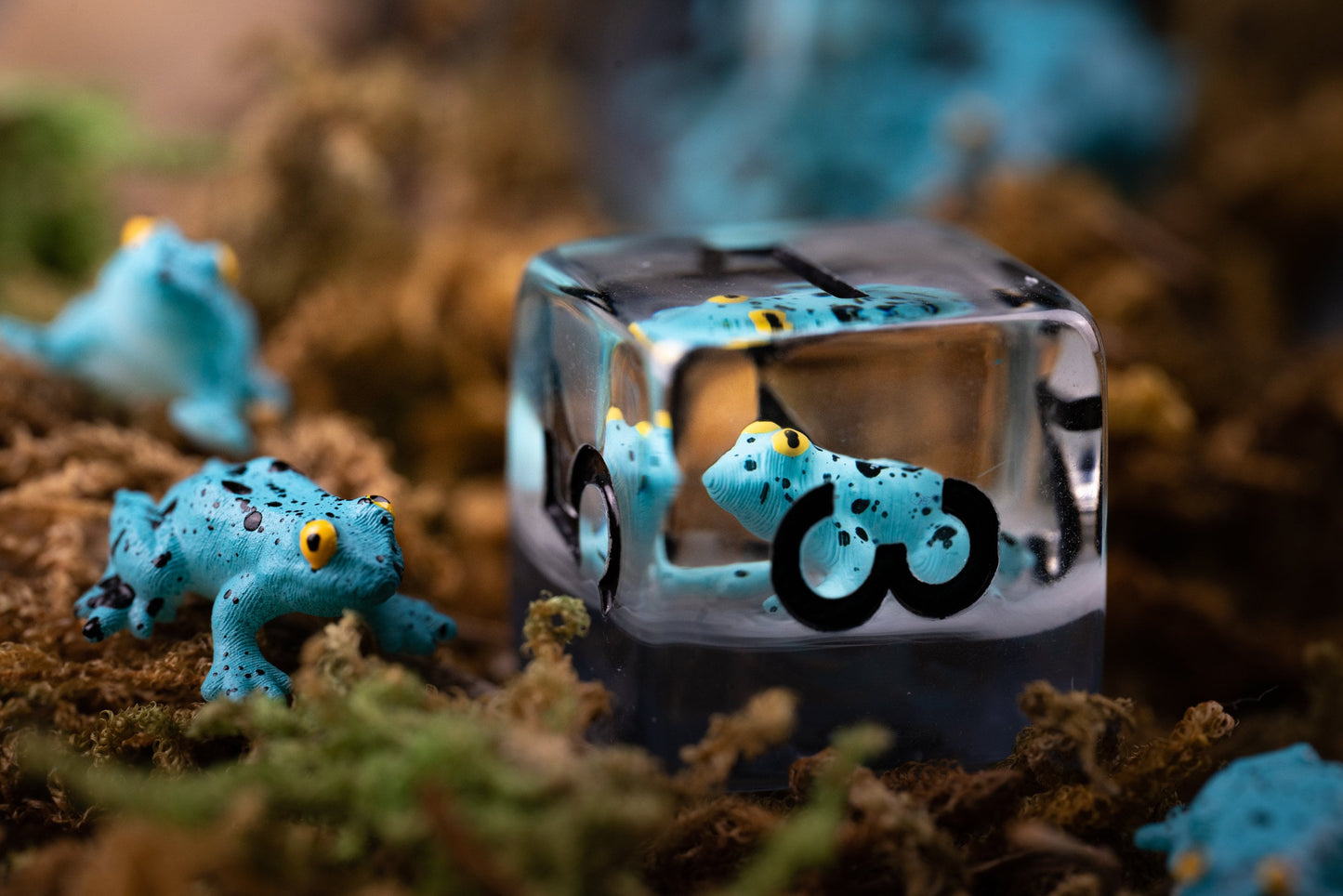 Cute Blue Frog Dice Set: Darts of Death Polyhedral DnD Dice - Perfect Gift for Dungeons and Dragons Players