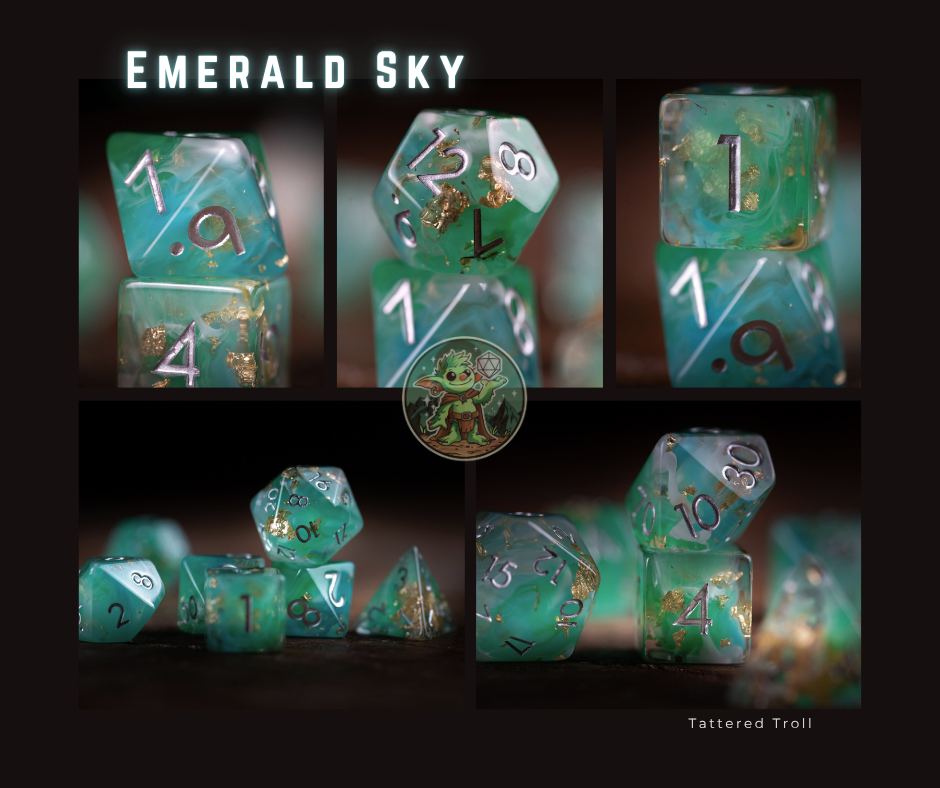 Emerald Sky Space Dice Set
