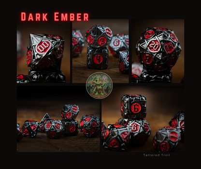 Dark Ember Metal Dice Set