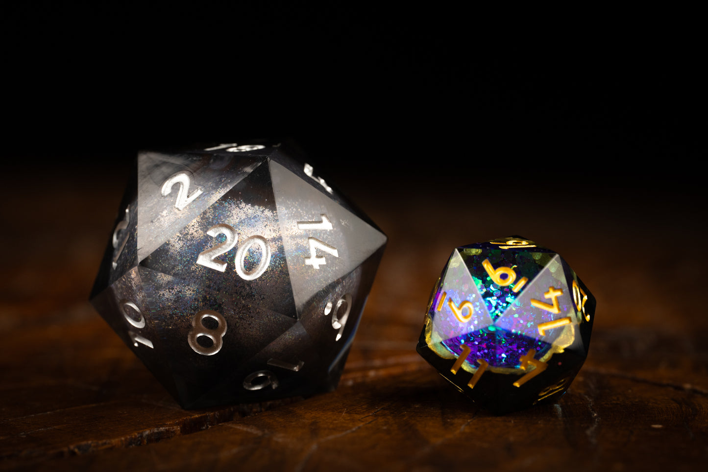Giant liquid core D20 dice