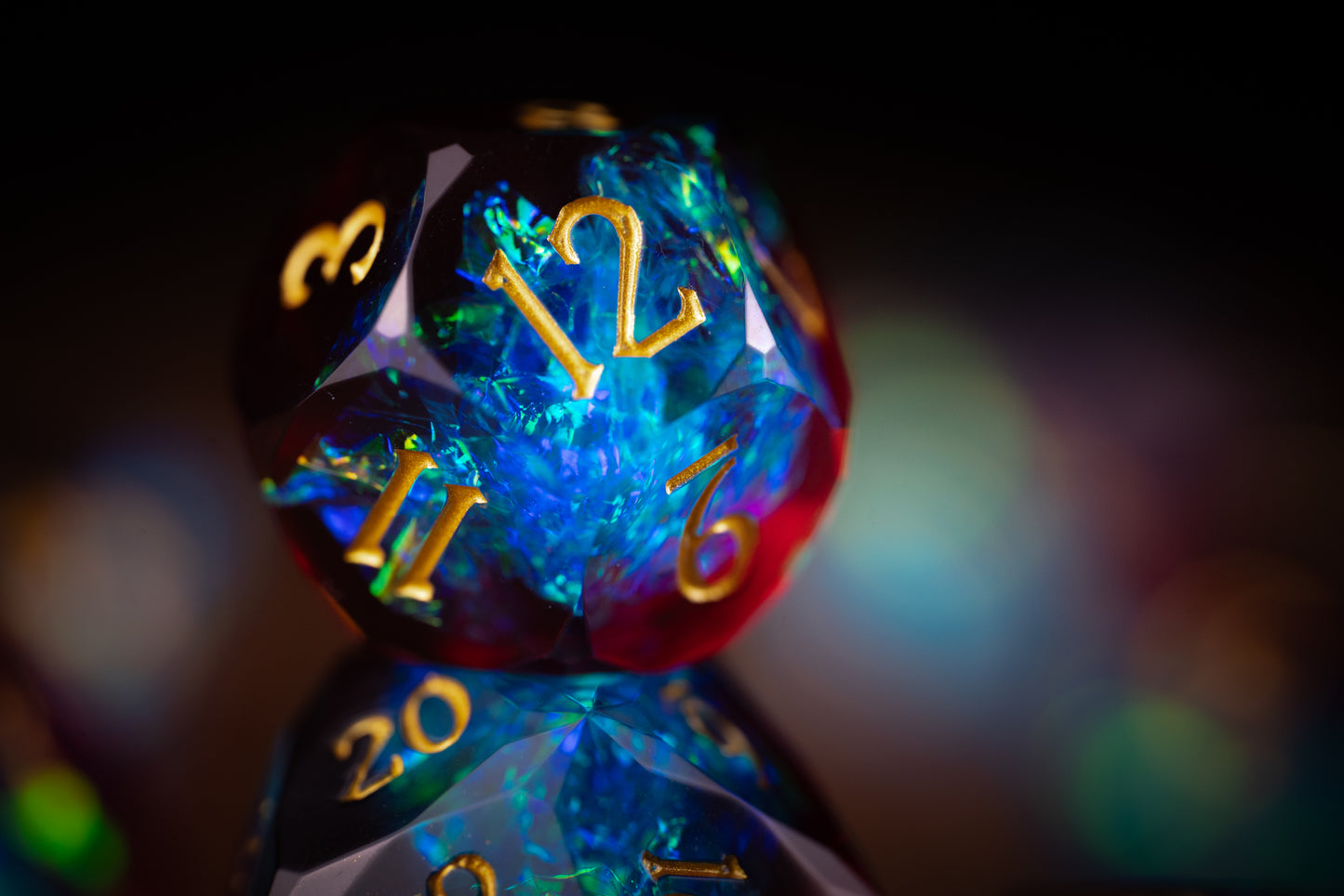 Prismatic Nova Diamond Cut Resin Dice Set – Sharp Edge DND, Polyhedral RPG