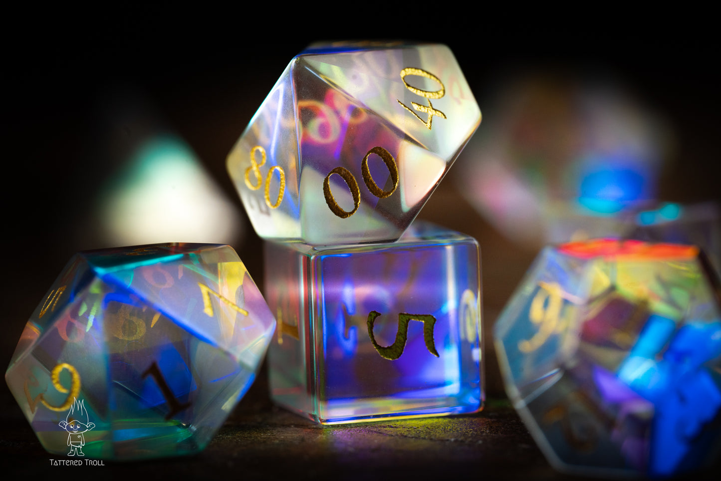 Opal Nova Glass DnD Dice Set: Galaxy-Inspired Space Dice for Dungeons and Dragons and TTRPG