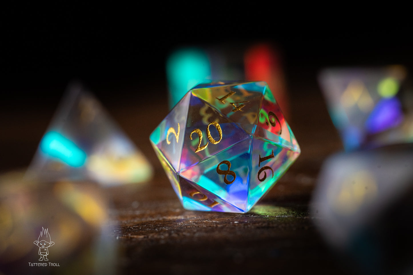 Opal Nova Glass DnD Dice Set: Galaxy-Inspired Space Dice for Dungeons and Dragons and TTRPG