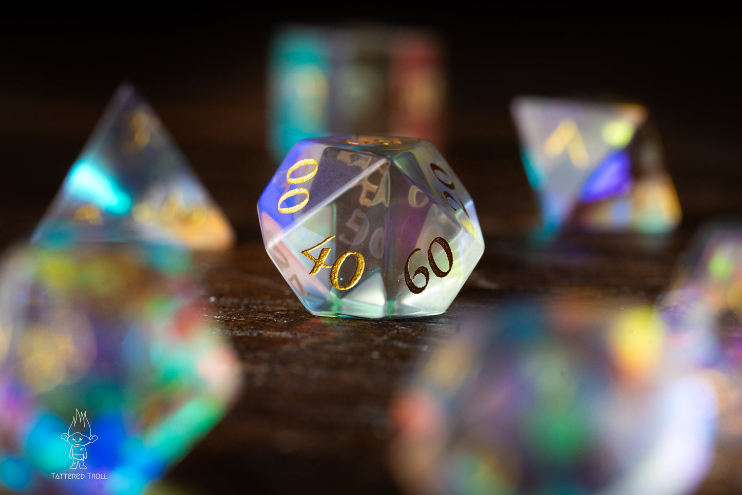 Opal Nova Glass DnD Dice Set: Galaxy-Inspired Space Dice for Dungeons and Dragons and TTRPG