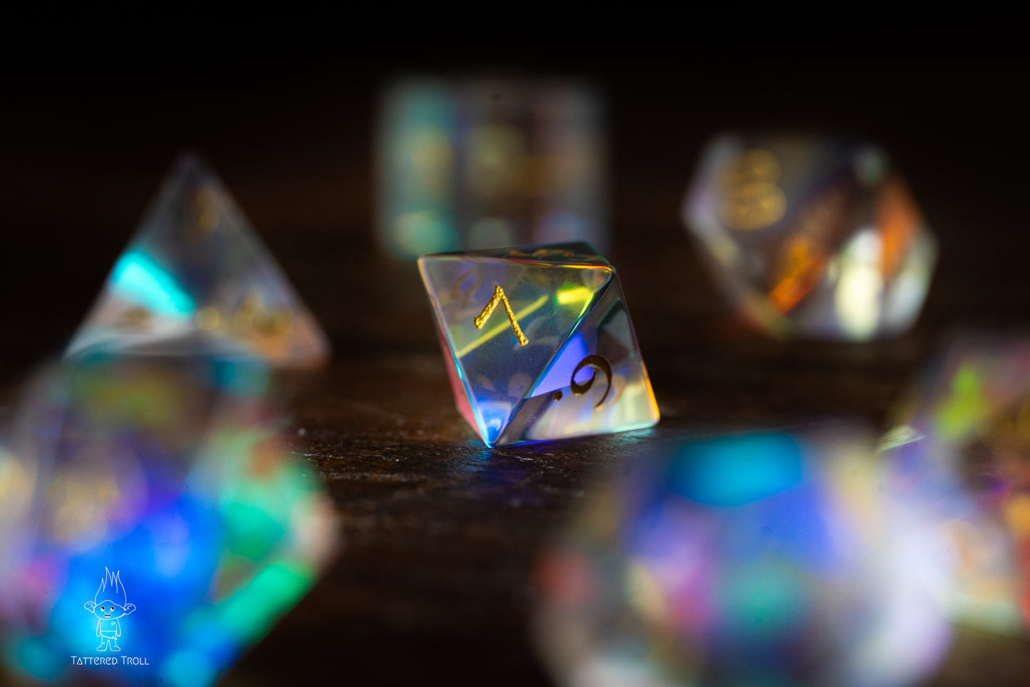 Opal Nova Glass DnD Dice Set: Galaxy-Inspired Space Dice for Dungeons and Dragons and TTRPG