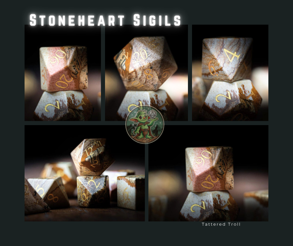 Stoneheart Sigils Gemstone Dice Set