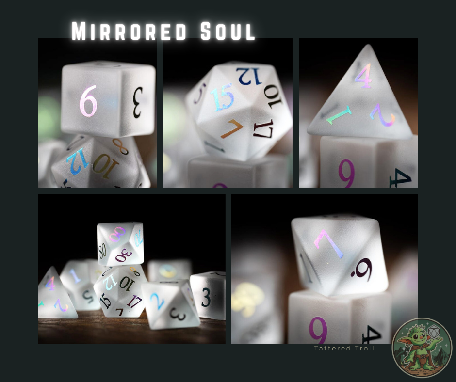 Mirrored Soul Gemstone Dice Set