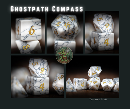 Ghostpath Compass Gemstone Dice Set