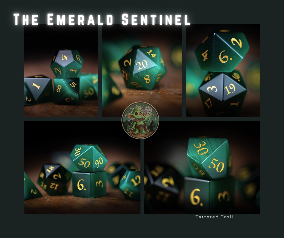 Midnight Quarry Gemstone Dice Set