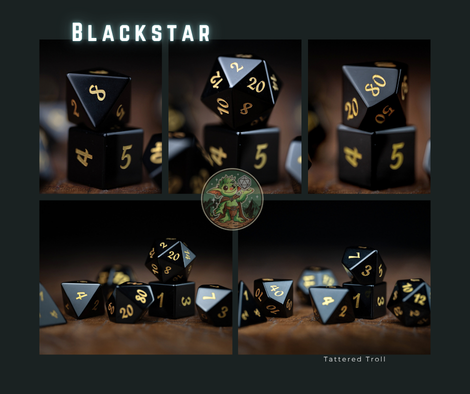 Midnight Quarry Gemstone Dice Set