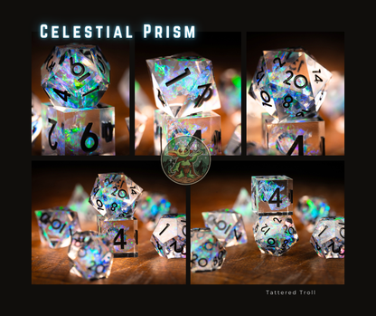 Starry Night Polyhedral Space Dice Set