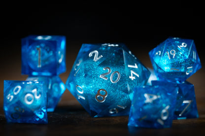 Sapphire Storm + Chonk 35mm D20 8 Piece Set