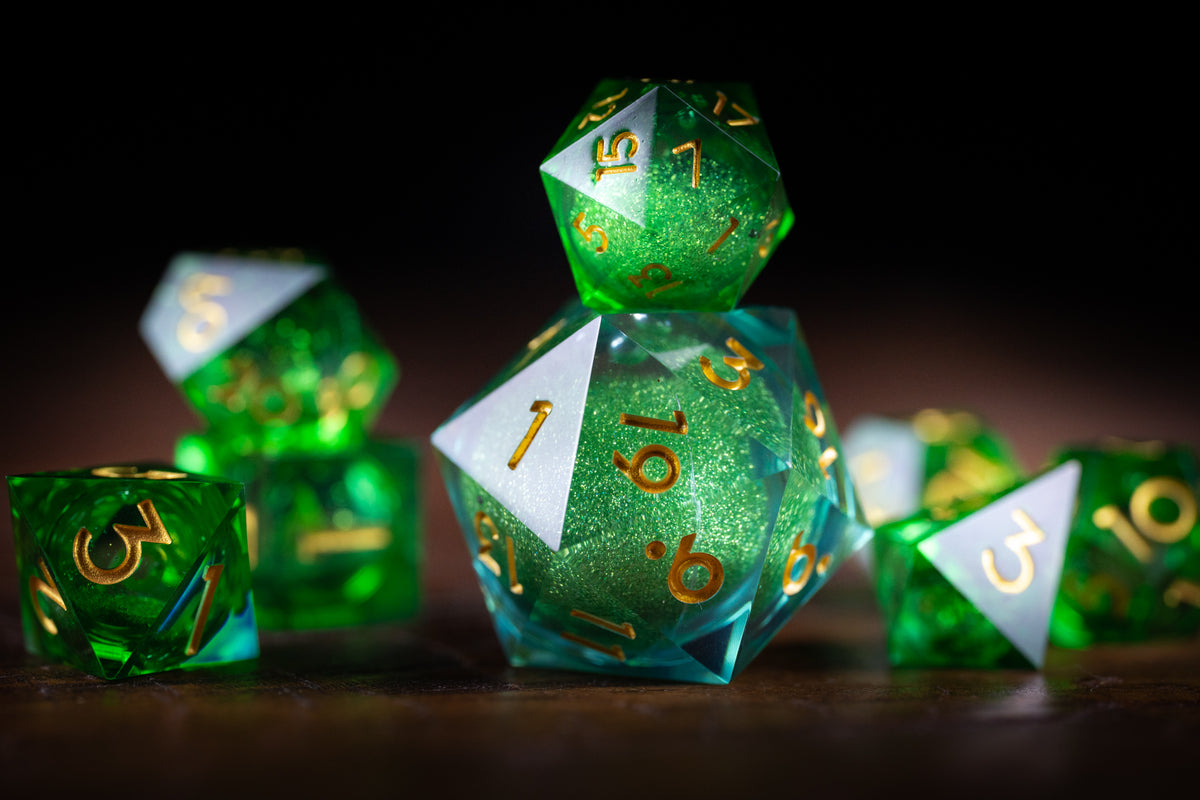 Galactic Emerald + Chonk 35mm D20 8 Piece Set