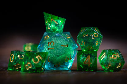Galactic Emerald + Chonk 35mm D20 8 Piece Set